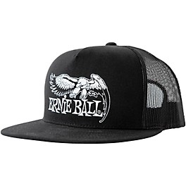 Ernie Ball Black Trucker Cap w/ Ernie Ball Eagle