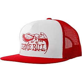 Ernie Ball Red & White Trucker Cap with Ernie Ball Eagle