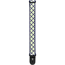 D'Addario 2 in. Woven Guitar Strap Gingham Navy and Teal