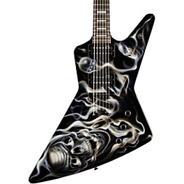 Blemished Dean Custom Z Hand Painted Graphic Electric Guitar Level 2 Skull Flames 197881174989