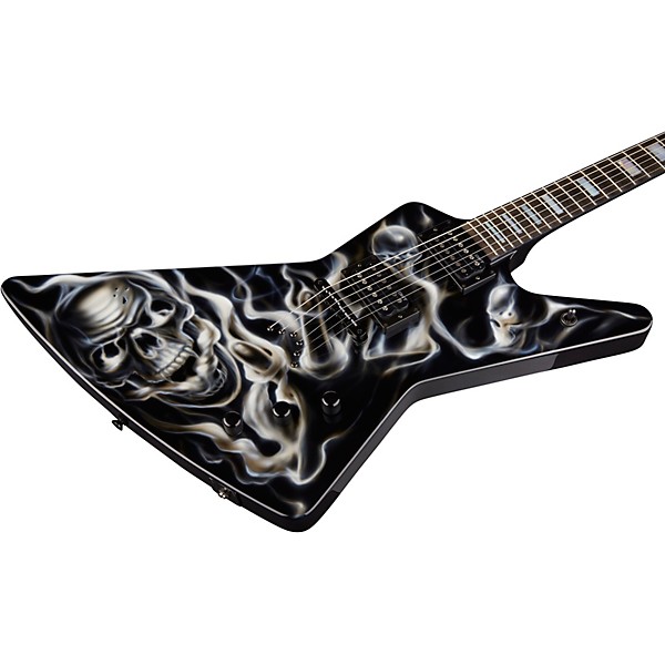 Dean Custom Z Hand Painted Graphic Electric Guitar Skull Flames