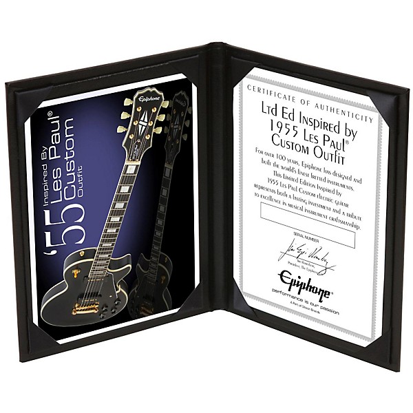 Open Box Epiphone Ltd Ed Inspired by "1955" Les Paul Custom Outfit Electric Guitar Level 2 Ebony 190839136701