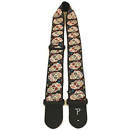 Perri's Sugar Skulls Jacquard Guitar Strap Black 2 in.