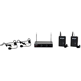 Open Box Gemini VHF-02HL Dual Channel VHF Lavalier Wireless Headset System Level 2 S48 190839495839