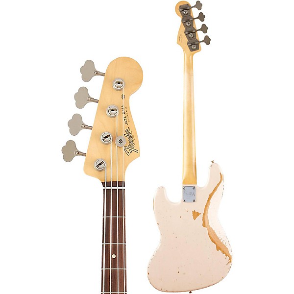 Open Box Fender Flea Signature Roadworn Jazz Bass Level 2 Shell Pink 194744152870