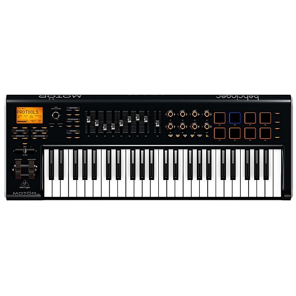 Open Box Behringer MOTÖR 49 49-Key USB/MIDI Master Controller Keyboard with Motorized Faders and Touch-Sensitive Pads Leve...