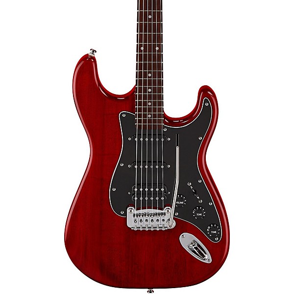 Open Box G&L Limited Edition Tribute Legacy HSS Painted Headcap Electric Guitar Level 2 Transparent Red 190839061607