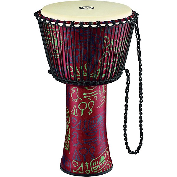 Open Box MEINL Rope Tuned Djembe with Synthetic Shell and Goat Skin Head Level 2 12 in, Pharaoh's Script 190839649706
