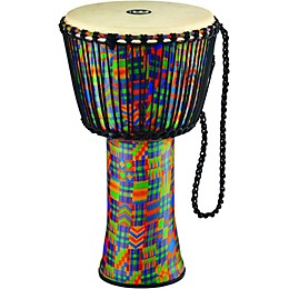 MEINL Rope Tuned Djembe with Synthetic Shell and Goat Skin Head 14 in. Kenyan Quilt