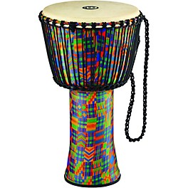 MEINL Rope Tuned Djembe with Synthetic... MEINL Rope Tuned Djembe with Synthetic Shell and Goat Skin Head 14 in. Kenyan Quilt