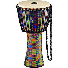 MEINL Rope Tuned Djembe with Synthetic... MEINL Rope Tuned Djembe with Synthetic Shell and Goat Skin Head 12 in. Kenyan Quilt