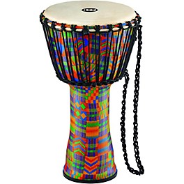 MEINL Rope Tuned Djembe with Synthetic... MEINL Rope Tuned Djembe with Synthetic Shell and Goat Skin Head 10 in. Kenyan Quilt