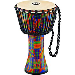 MEINL Rope Tuned Djembe with Synthetic Shell and Goat Skin Head 8 in. Kenyan Quilt