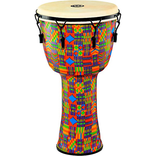MEINL Mechanically Tuned Djembe with Synthetic Shell and Goat Skin Head 14 in. Kenyan Quilt