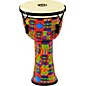 MEINL Mechanically Tuned Djembe with Synthetic Shell and Goat Skin Head 8 in. Kenyan Quilt thumbnail