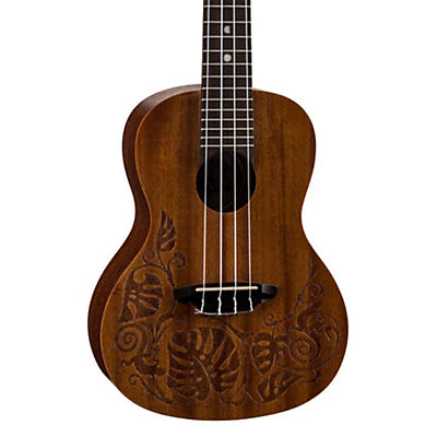 Luna Guitars Mo Mahogany Concert Ukulele Lizard Design for sale