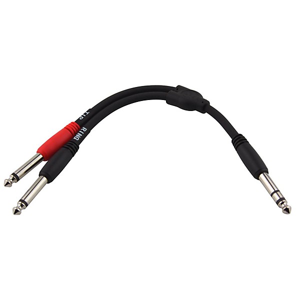 Pig Hog Y Cable Stereo 1/4"(M) to Dual Mono 1/4"(M) 6 in.