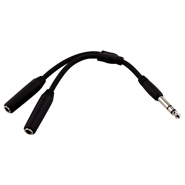 Pig Hog Y Cable Stereo 1/4"(M) to Dual Stereo 1/4"(F) 6 in.