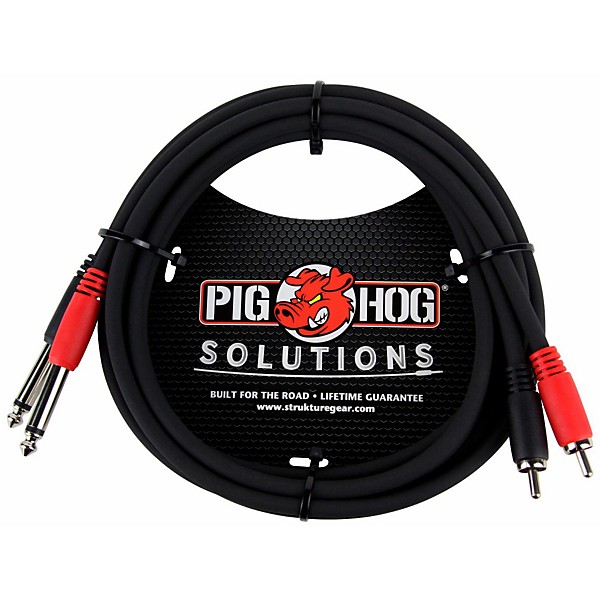 Pig Hog Solutions Dual Cable RCA to 1/4" 6 ft.