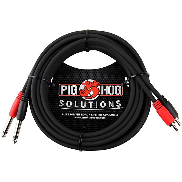 Pig Hog Solutions Dual Cable RCA to 1/4" 15 ft.