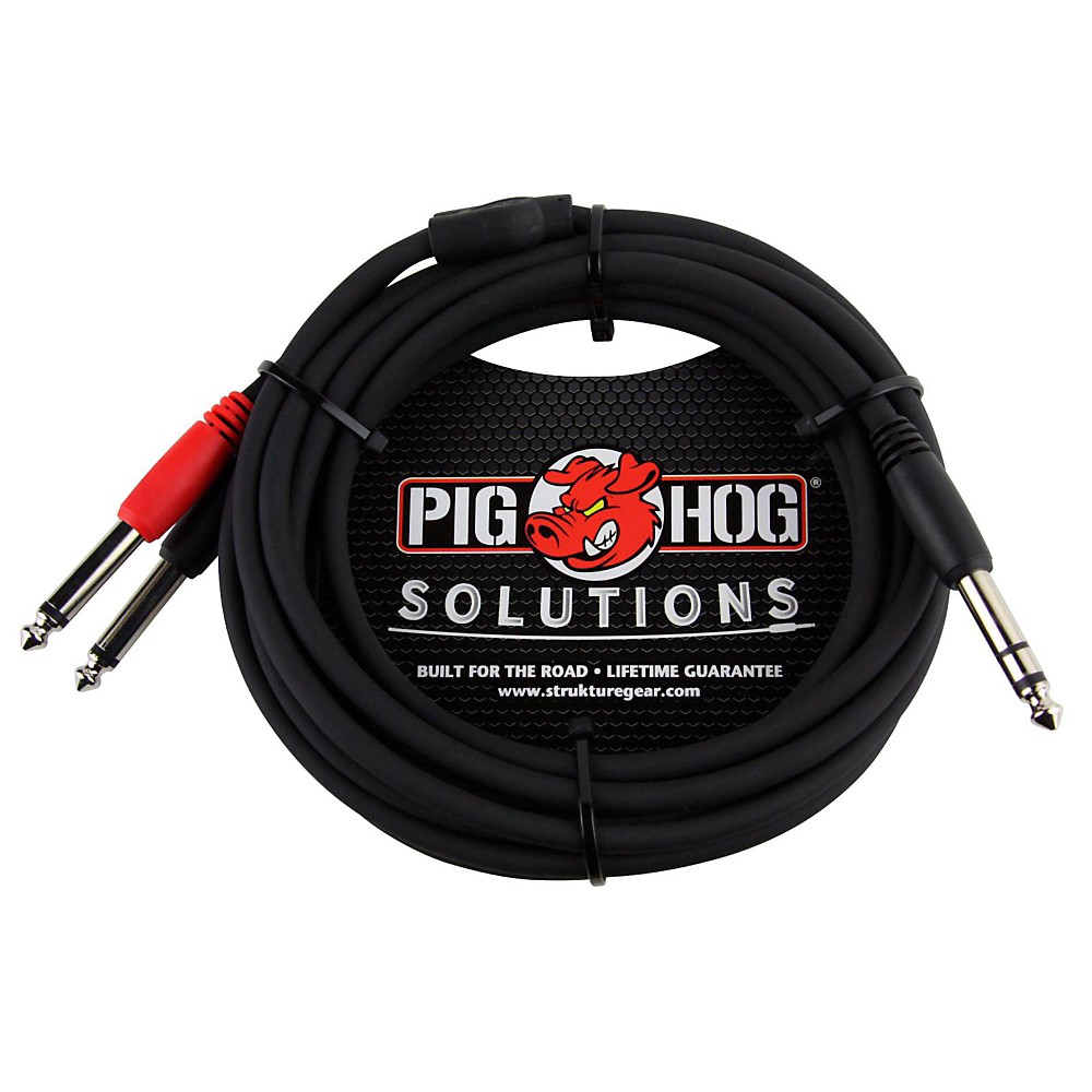Pig Hog Solutions TRS(M) to Dual 1/4in Insert Cable 10 ft.