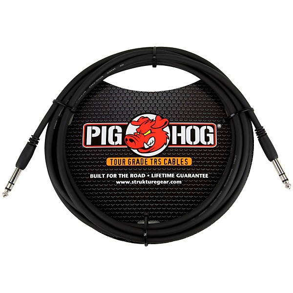 Pig Hog Instrument Cable 1/4" TRS to 1/4" TRS 10 ft.