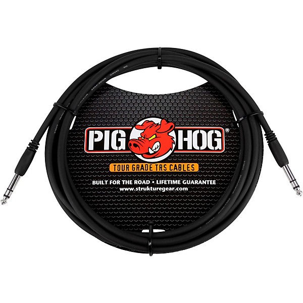 Pig Hog Instrument Cable 1/4" TRS to 1/4" TRS 15 ft.