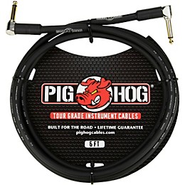 Pig Hog Instrument Cable 1/4" Right Angle - 1/4" Right  Angle 6 ft.