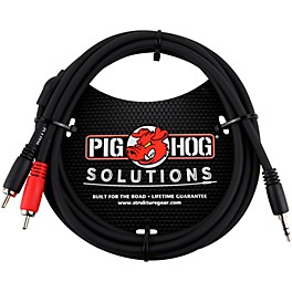 Pig Hog Solutions Stereo Breakout Cable 3.5 mm to Dual RC... Pig Hog Solutions Stereo Breakout Cable 3.5 mm to Dual RCA 6 ft.