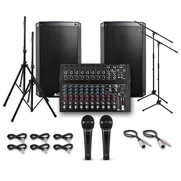 Alto Truesonic TS210 with Harbinger L1402FX PA System