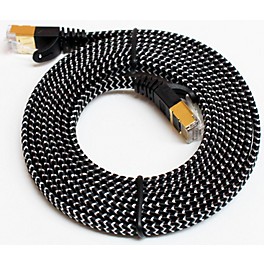 Tera Grand CAT7 10 Gigabit... Tera Grand CAT7 10 Gigabit Ethernet Ultra Flat Braided Cable, Black/White 6 ft. Black and White