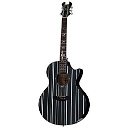 Schecter Guitar Research Synyster Gates 3700 Acoustic-Electric Guitar Gloss Black with Silver Pinstripes