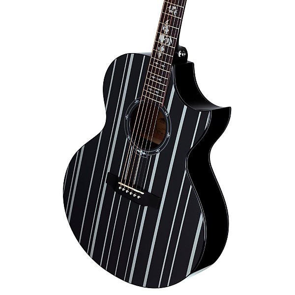 Schecter Guitar Research Synyster Gates 3700 Acoustic-Electric Guitar Gloss Black with Silver Pinstripes