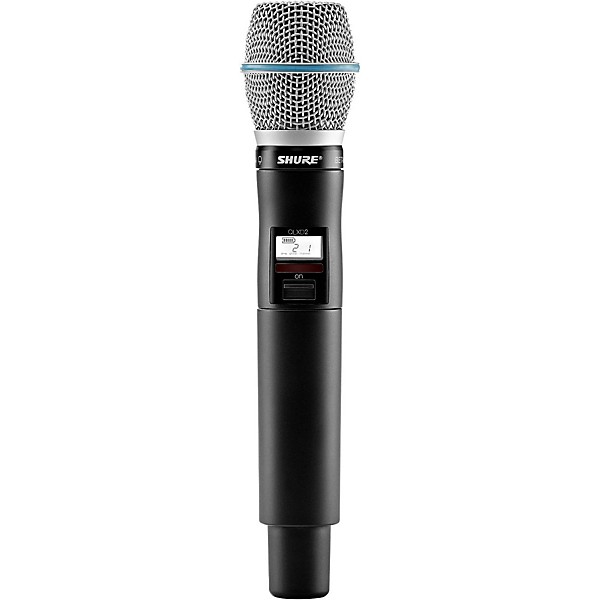 Open Box Shure QLXD2/BETA87A Wireless Handheld Microphone Transmitter with Interchangeable BETA 87A Microphone Capsule Lev...