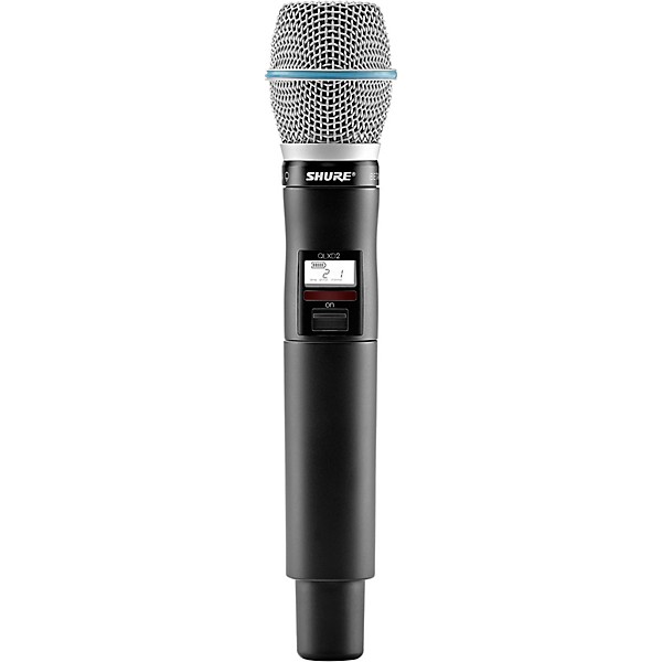 Shure QLXD2/BETA87A Wireless Handheld Microphone Transmitter with Interchangeable BETA 87A Microphone Capsule Band G50