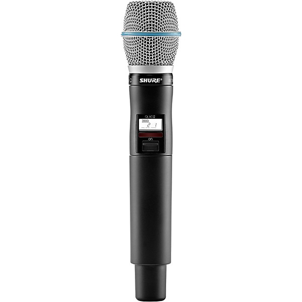 Shure QLXD2/BETA87A Wireless Handheld Microphone Transmitter with Interchangeable BETA 87A Microphone Capsule Band H50