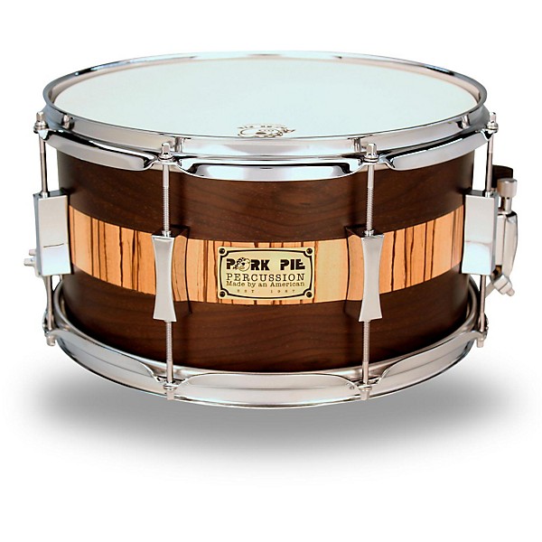Pork Pie Exotic Rosewood Zebrawood Snare Drum 13 x 7 in.