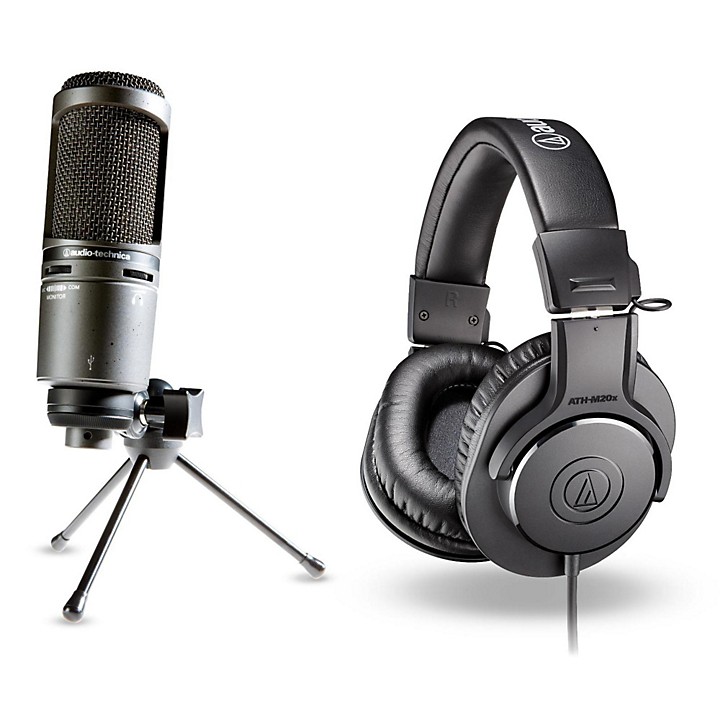 Audio-Technica AT2020USB+ Mic With ATH-M20x Headphones | Guitar Center