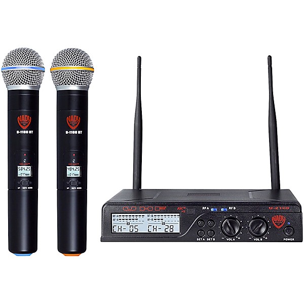 Open Box Nady U-2100 HT - Dual 100 Channel UHF Handheld Wireless Microphone System Level 2 Band A and B 190839640543