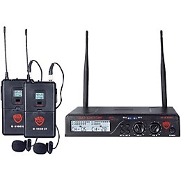 Open Box Nady U-2100 LT - Dual Channel UHF Wireless System with Omnidirectional Lavalier/Lapel Microphone Level 1 Band A and B