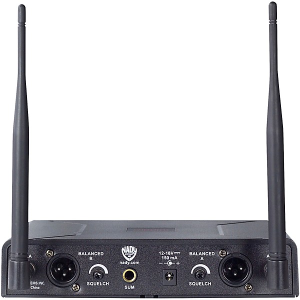 Open Box Nady U-2100 LT - Dual Channel UHF Wireless System with Omnidirectional Lavalier/Lapel Microphone Level 1 Band A a...
