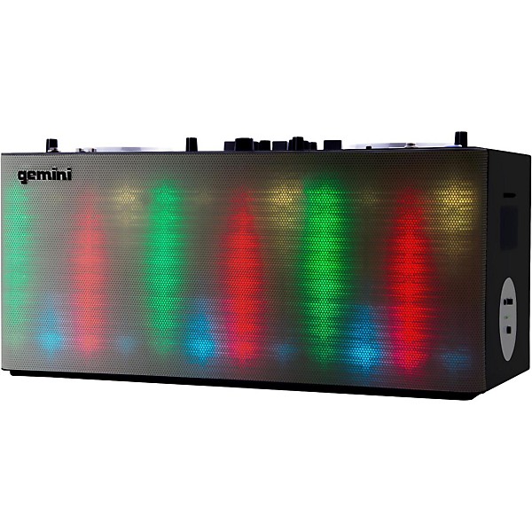 Gemini MIX2GO PRO Portable DJ Mixer with Built-in Speakers and LED Light Show