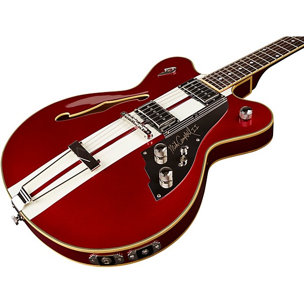 Duesenberg USA Alliance Mike Campbell II Hollowbody Electric Guitar Red and White