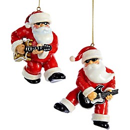 Kurt S. Adler Rock & Roll Santa Ornament 2/Assorted