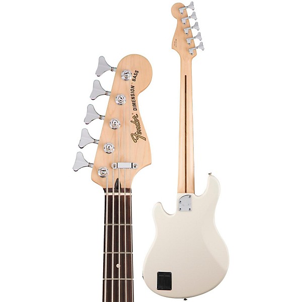 Open Box Fender Deluxe Active Dimension Bass V, Rosewood Fingerboard Level 2 Olympic White 888365977539