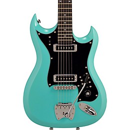 Open Box Hagstrom Retroscape Series H-II Electric Guitar Level 2 Aged Sky Blue 888366067604