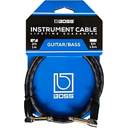 BOSS 1/4" Angle - Angle Instrument Cable 3 ft.
