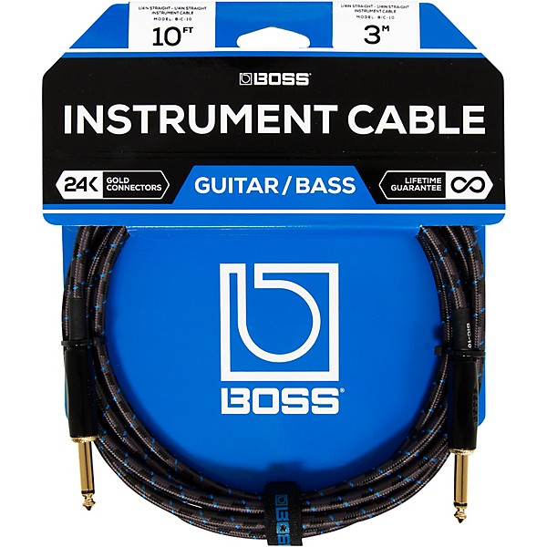 BOSS 1/4" Straight - Straight Instrument Cable 10 ft.