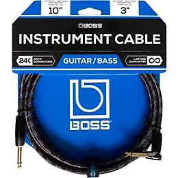BOSS 1/4" Angle - Straight Instrument Cable 10 ft.