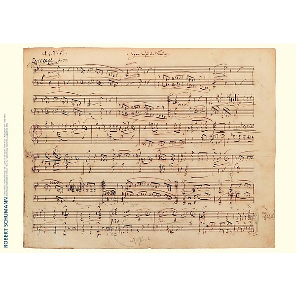 Axe Heaven Robert Schumann Music Manuscript Poster - Forest Scenes, Op. 82